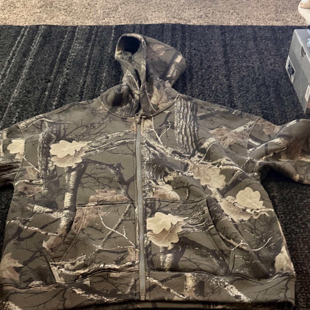 Hollister Camouflage Zip Up Sweater